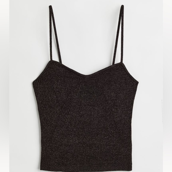 NWT H&M black glittery tank top - Picture 1 of 5
